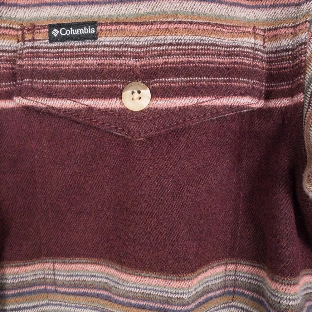 COLUMBIA Women's Calico Basin Shirt‎ Jacket Size Medium Stripe Regular Fit - Picture 9 of 16
